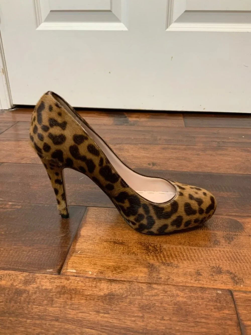 Miu Miu Brown Calf Hair Leopard Print Pump Heels, Size 9 | 39